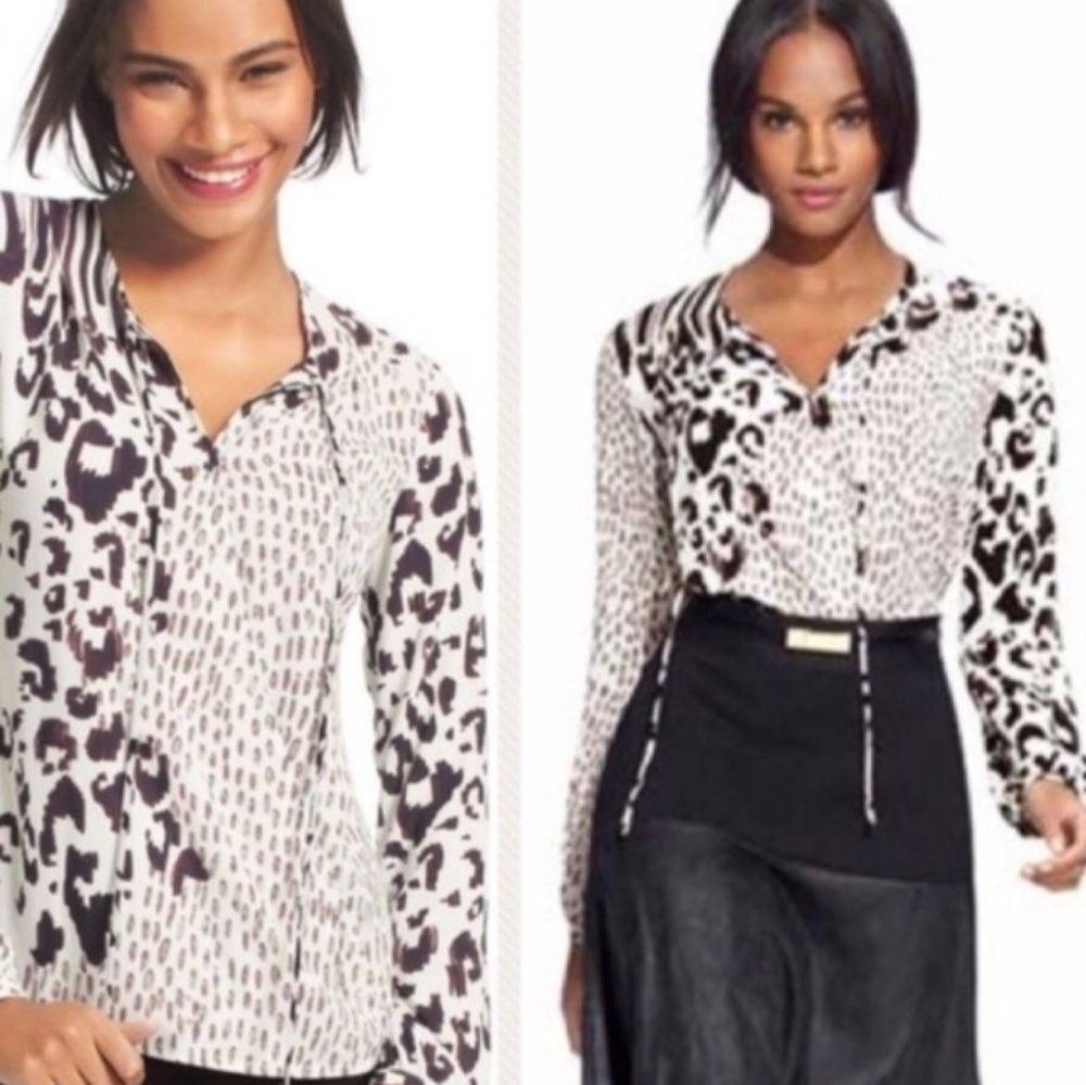 CAbi mixed print blouse XS